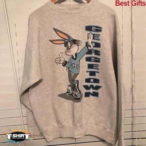 Vintage NCAA Georgetown Hoyas Looney Tunes Sweatshirt, Georgetown Hoyas Shirt